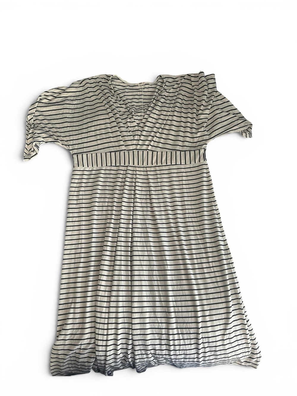 Ingrid & Isabel Women’s Black & White Striped V-Neck Dress XL